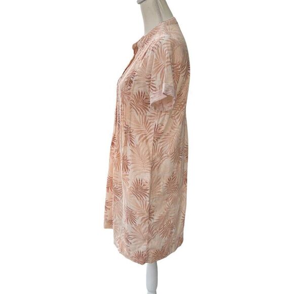 Faherty Gemina Peach Palm Print Dress Linen Blend Size Small - Picture 2 of 11